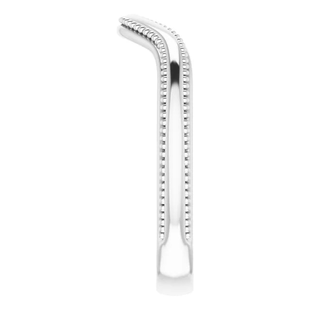 14K White Gold Vintage-Inspired Matching Band