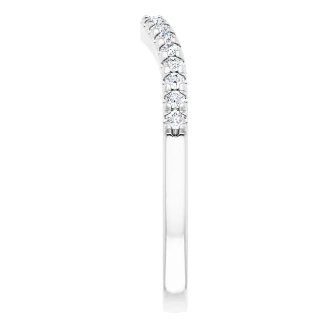 14K White Gold 1/4 CTW Natural Diamond French-Set Matching Band