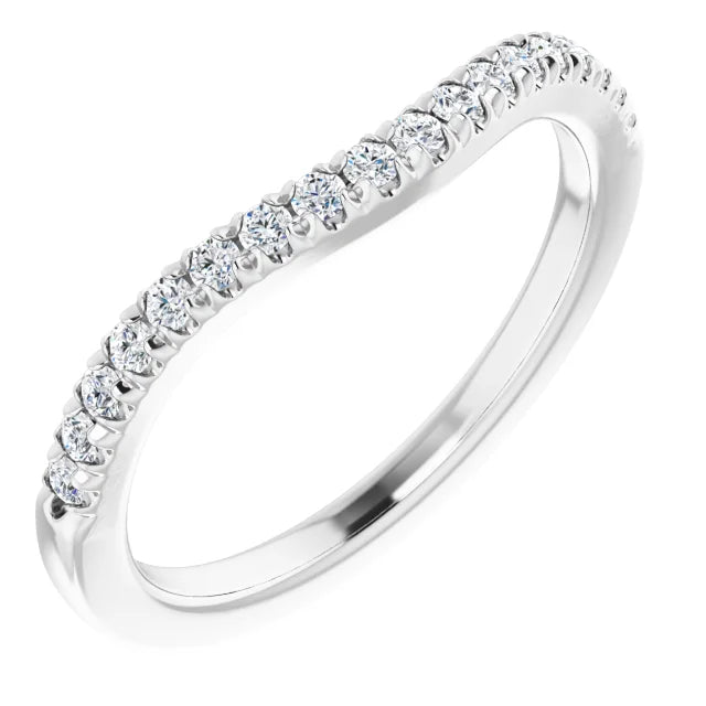 14K White Gold 1/4 CTW Natural Diamond French-Set Matching Band