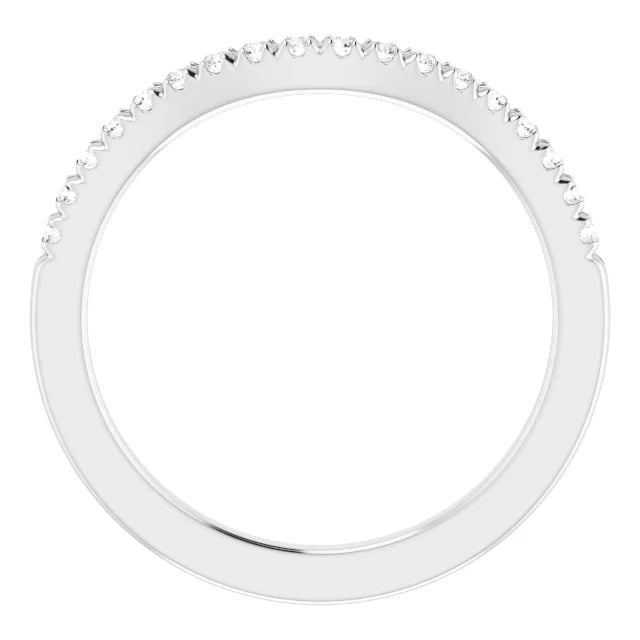 14K White Gold 1/4 CTW Natural Diamond French-Set Matching Band