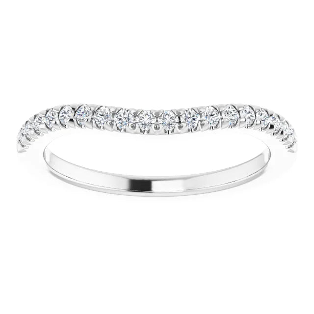 14K White Gold 1/4 CTW Natural Diamond French-Set Matching Band
