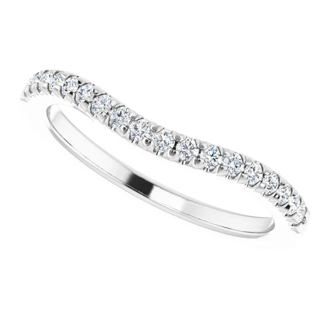 14K White Gold 1/4 CTW Natural Diamond French-Set Matching Band