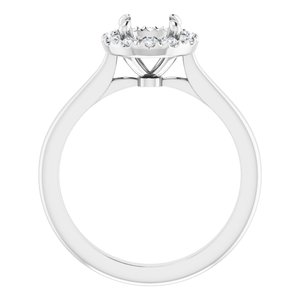 14K White Gold Round 1/6 CTW Diamond Semi-Set French-Set Engagement Ring
