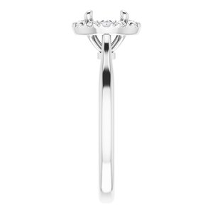 14K White Gold Round 1/6 CTW Diamond Semi-Set French-Set Engagement Ring