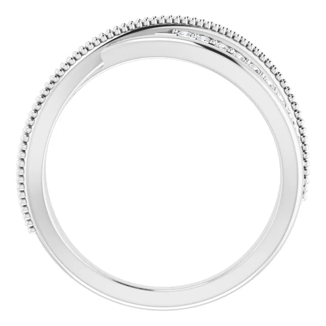 14K White Gold 1/5 CTW Lab-Grown Diamond Criss-Cross Ring