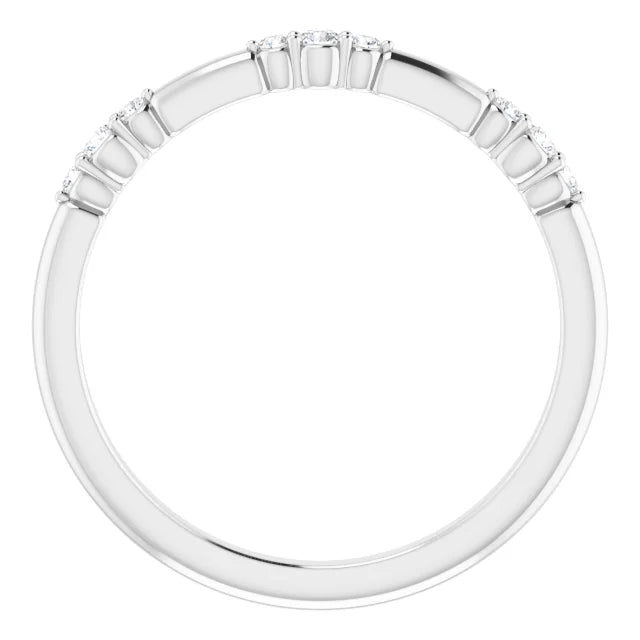 14K White Gold 1/8 CTW Lab-Grown Diamond Stackable Ring