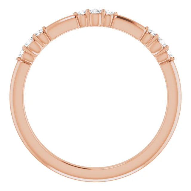 14K Rose Gold 1/8 CTW Lab-Grown Diamond Stackable Ring