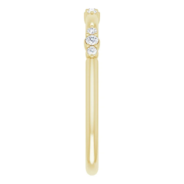14K Yellow Gold 1/10 CTW Natural Diamond Stackable Ring
