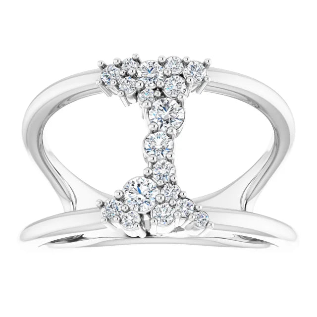 14K White Gold 1/3 CTW Diamond Negative Space Ring