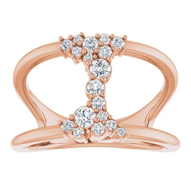 14K Rose Gold 3/8 CTW Lab-Grown Diamond Negative Space Ring