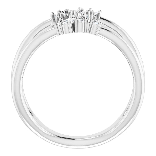 14K White Gold 1/3 CTW Diamond Negative Space Ring