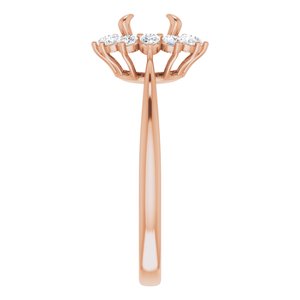 14K Rose Gold Round 1/2 CTW Natural Diamond Semi-Set Halo-Style Engagement Ring
