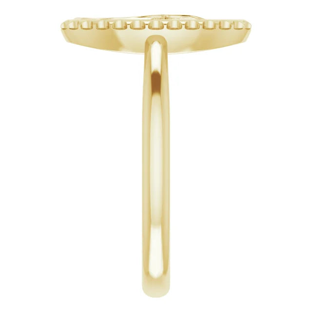 14K Yellow Gold Miraculous Medal Ring