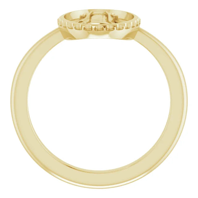 14K Yellow Gold Miraculous Medal Ring