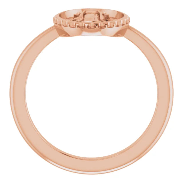 14K Rose Gold Miraculous Medal Ring