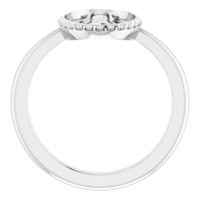 14K White Gold Miraculous Medal Ring
