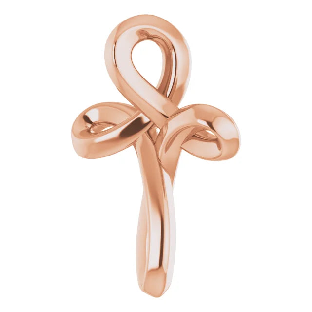 14K Rose Gold Youth Cross Pendant