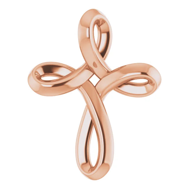 14K Rose Gold Youth Cross Pendant