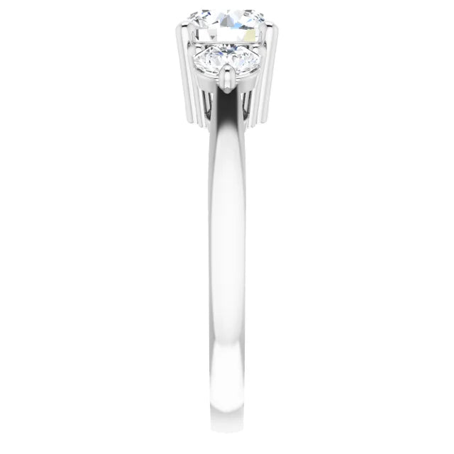 Sterling Silver Sterling Silver Imitation White Cubic Zirconia Three-Stone Ring