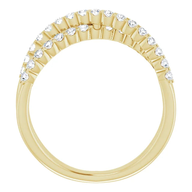 14K Yellow Gold 1/2 CTW Natural Diamond Criss-Cross Ring