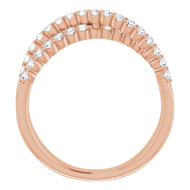 14K Rose Gold 1/2 CTW Natural Diamond Criss-Cross Ring