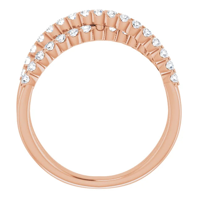 14K Rose Gold 1/2 CTW Lab-Grown Diamond Criss-Cross Ring