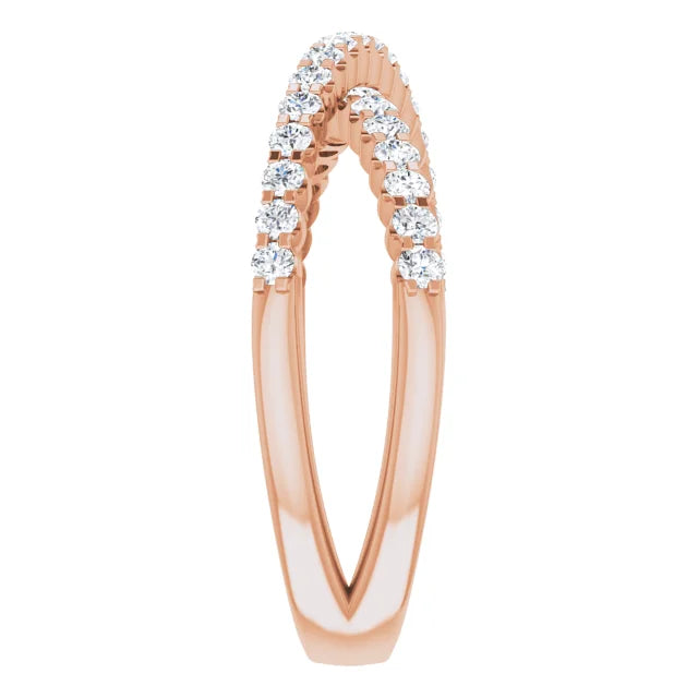 14K Rose Gold 1/2 CTW Lab-Grown Diamond Criss-Cross Ring