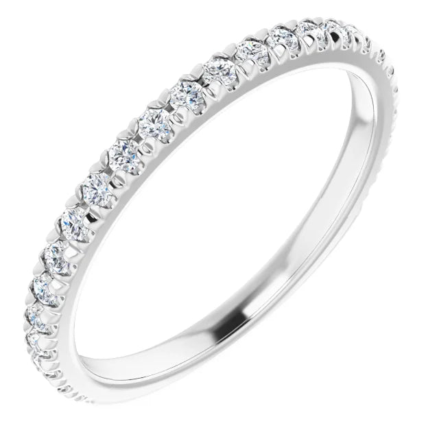 14K White Gold 1/3 CTW Natural Diamond Matching Band