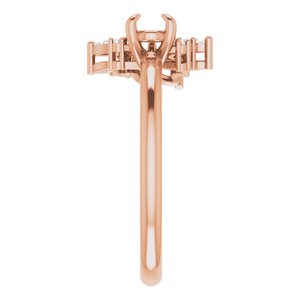 14K Rose Gold Oval 1/5 CTW Diamond Semi-Set Engagement Ring