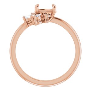 14K Rose Gold Oval 1/5 CTW Diamond Semi-Set Engagement Ring