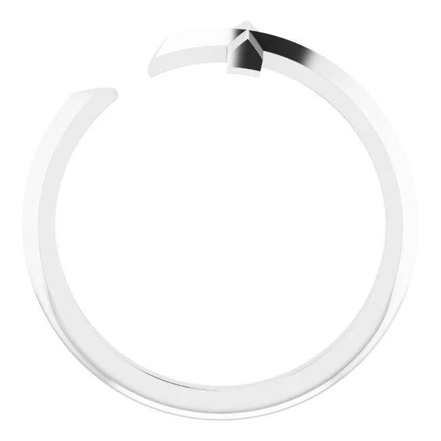 14K White Gold Negative Space Cross Ring