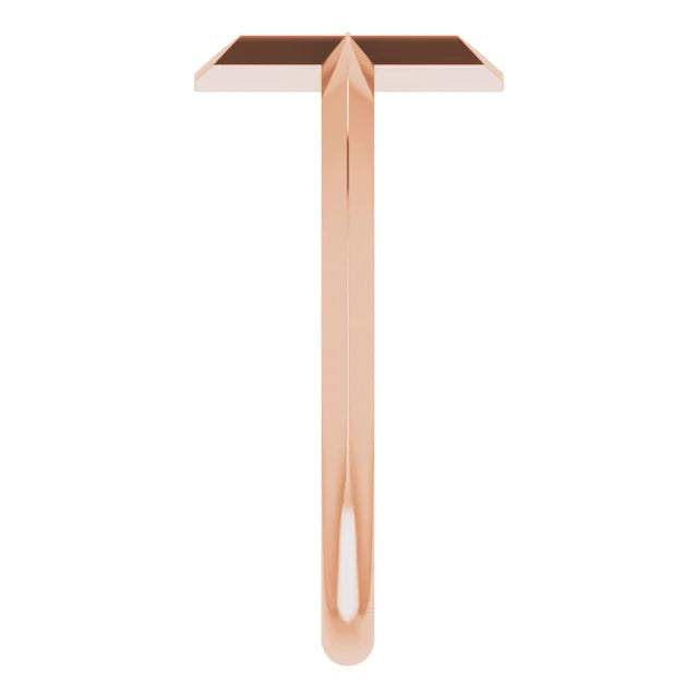 14K Rose Gold Negative Space Cross Ring