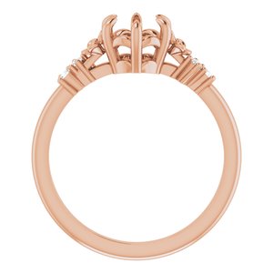 14K Rose Gold Round .06 CTW Diamond Semi-Set Claw-Prong Engagement Ring