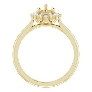 14K Yellow Gold Pear 1/4 CTW Lab-Grown Diamond Semi-Set Engagement Ring