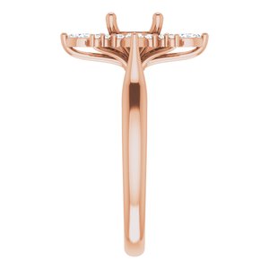 14K Rose Gold Round 1/3 CTW Natural Diamond Semi-Set Engagement Ring