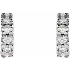 14K White Gold 1/4 CTW Lab-Grown Diamond French-Set Huggie Earrings