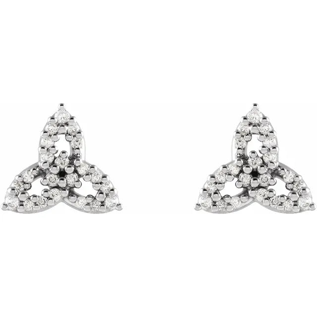 14K White Gold 1/10 CTW Natural Diamond Celtic-Inspired Trinity Earrings
