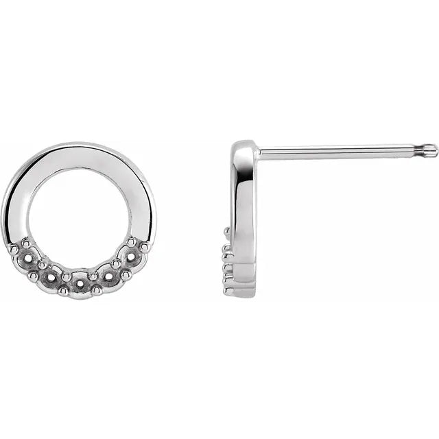 Sterling Silver 5-Stone Family Circle Earring Mounting