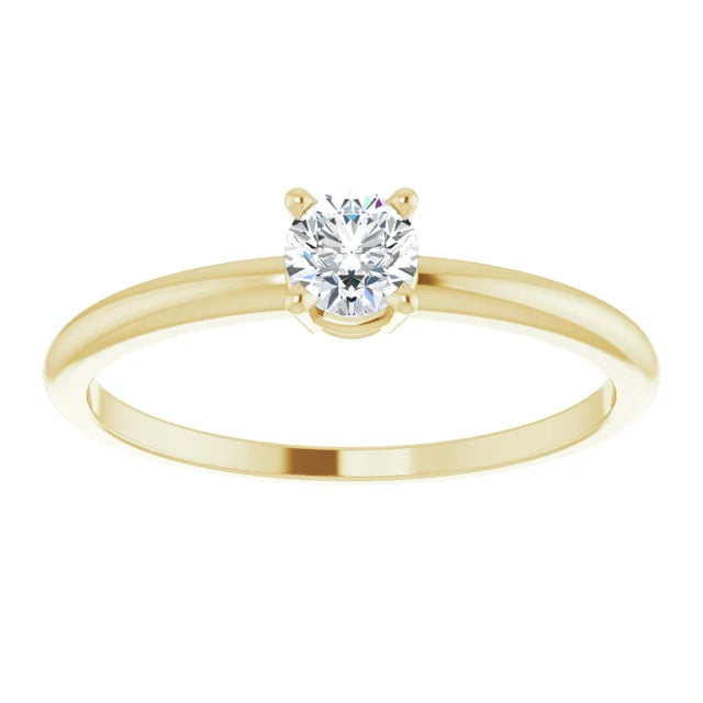 14K Yellow Gold 3 mm Natural Diamond Ring