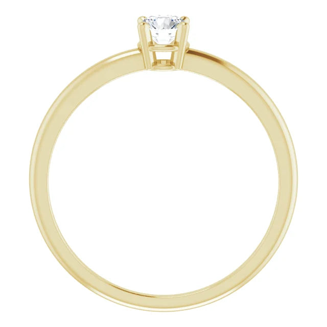 14K Yellow Gold 3 mm Natural Diamond Ring