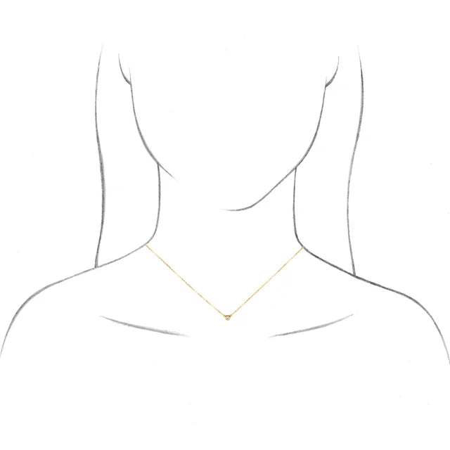 14K Yellow Gold Stuller Lab-Grown Moissanite Solitaire 18" Necklace