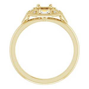 14K Yellow Gold Round 1/6 CTW Diamond Semi-Set Engagement Ring