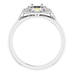 14K White Gold Round 1/6 CTW Diamond Semi-Set Engagement Ring