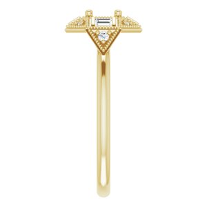 14K Yellow Gold Round 1/6 CTW Diamond Semi-Set Engagement Ring