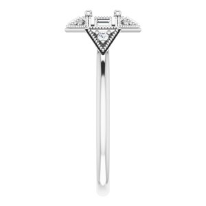 14K White Gold Round 1/6 CTW Diamond Semi-Set Engagement Ring