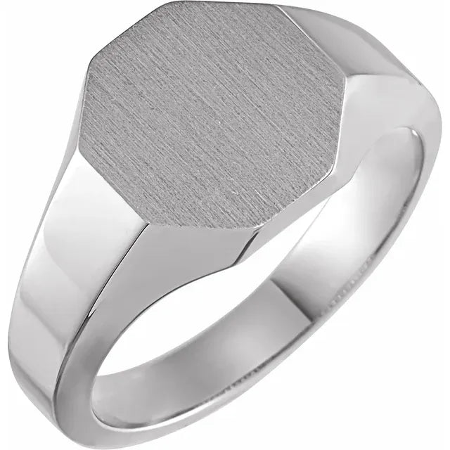 Sterling Silver Octagon Signet Ring