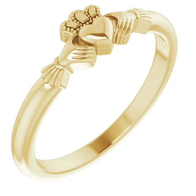 14K Yellow Gold Claddagh Ring