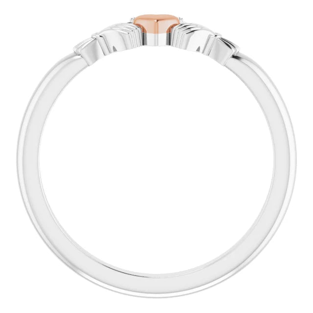 14K White/Rose Gold Claddagh Ring