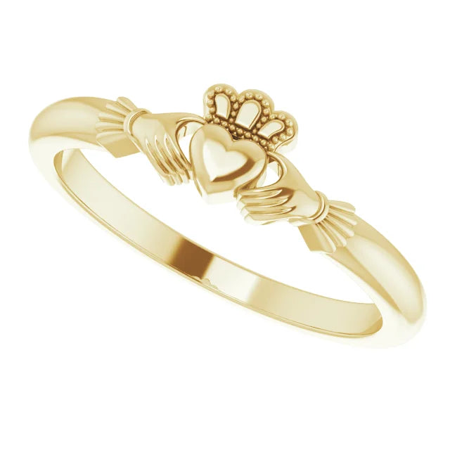 14K Yellow Gold Claddagh Ring