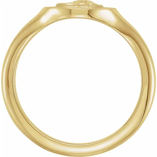 14K Yellow Gold Cherub Angel Pinky Ring